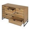 ORRD Modern 7-Drawer Dresser in Walnut, Vintage Wood Storage Cabinet with Metal Base for Bedroom, Living Room & Entryway - 3 of 4