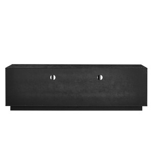 Gulches Black TV Stand Entertainment Center Fits TVs up to 75 in with Louver Design 3 Solid Wood Drawers 3 Open Shelves Outlet Holes Thick P2 MDF - 1 of 4