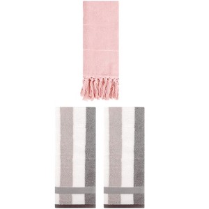 REGALWOVEN 3 Packs Cotton Absorbent Soft Decorative Bathroom Hand Towel for Kitchen - 1 of 4