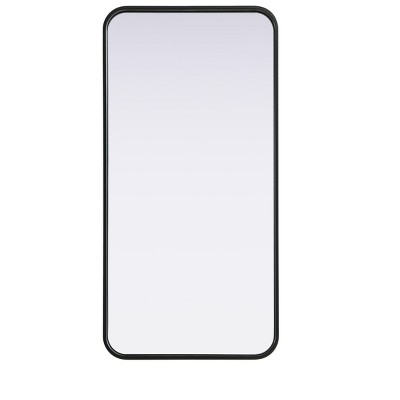 Elegant Lighting Contour Metal Rectangle Mirror 18x36 in Black