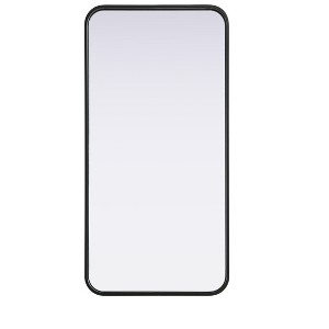 Elegant Lighting Contour Metal Rectangle Mirror 18x36 in Black - 1 of 4