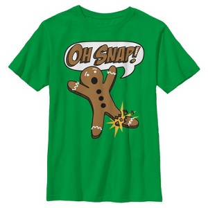 Boy's Lost Gods Christmas Oh Snap Gingerbread Man T-Shirt - 1 of 3