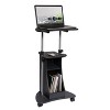 Sit To Stand Rolling Adjustable Height Laptop Cart with Storage Graphite - Techni Mobili - image 4 of 4