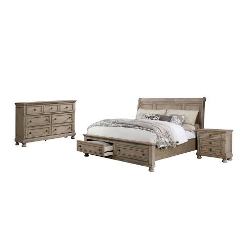 3pc Earl Bed Nightstand And Dresser Set, Queen Size Bed And Dresser Set