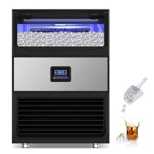 SOZT 24.4 in. Commercial Ice Maker 450 lb./24 H Stainless Steel Freestanding Ice Maker Machine with Full Cube Production - 1 of 4