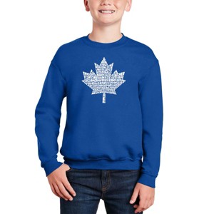 LA Pop Art Canadian National Anthem - Boy's Word Art Crewneck Sweatshirt - 1 of 3