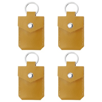Unique Bargains Portable Genuine Leather Key Fob 4 Pcs
