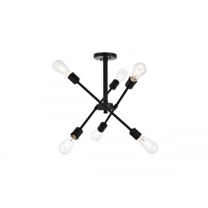 Elegant Lighting Axel 6 lights black flushmount - 1 of 4