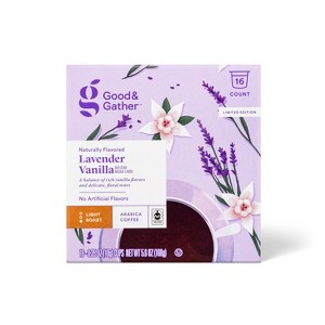 Naturally Flavored Lavender Vanilla with Other Natural Flavors Light Roast Arabica Coffee Pods - 16ct - Good & Gather™ - 1 of 3