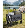 SONGMICS Folding Wagon, Portable Wagon Collapsible with Wheeels, Utility Pull Wagon, Camp Garden Cart with Handle, Loads Up to 400 lb - 2 of 4