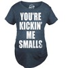 Maternity Kicking Me Smalls Funny T shirt Pregnancy Announcement Novelty Tee - Crazy Dog Maternity T Shirt - 2 of 4