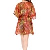 LA LEELA Women's Beachwear Swimsuit Coverups for Women Summer Swim Beach Cover Ups for Swimwear Women Bathing Suit Short Dresses 1X-2X Orange,Abstract - 4 of 4