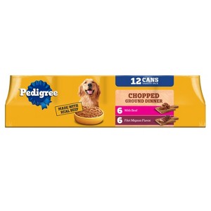 Pedigree Chopped Ground Dinner Variety Pack Wet Dog Food - 1 of 4