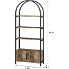 COUCHETA 71.5'' Tall 4-Tier Arched Bookshelf with Doors, Industrial Style,  Industrial with Studry Metal Frame and Open Shelves - 3 of 4