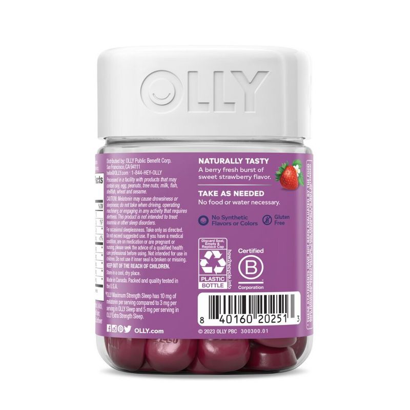 OLLY Maximum Sleep 10mg Gummies - Strawberry, 5 of 7