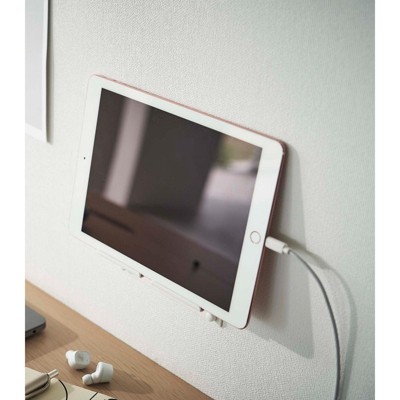 White Steel Wall-Mounted Smartphone and Tablet Holder