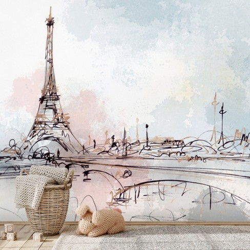 Blushing Paris By Pi Creative Art - Peel & Stick Wall Mural - 6 Feet X 8  Feet : Target