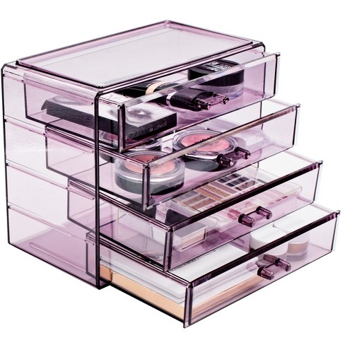drawers sorbus makeup case jewelry target display storage purple organizers acrylic