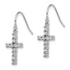 Black Bow Jewelry 16mm Cubic Zirconia Cross Dangle Earrings in Sterling Silver - 2 of 4