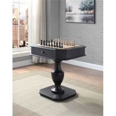 YONWAY Cherry Finish Reversible Chess Checker Game Table with/Game Tray (Chess Fingers Not Included) for Adult and Kids