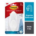 Command 1 Large Strip And Larged Sized Towel Hook with Water Resistant Strips Frosted