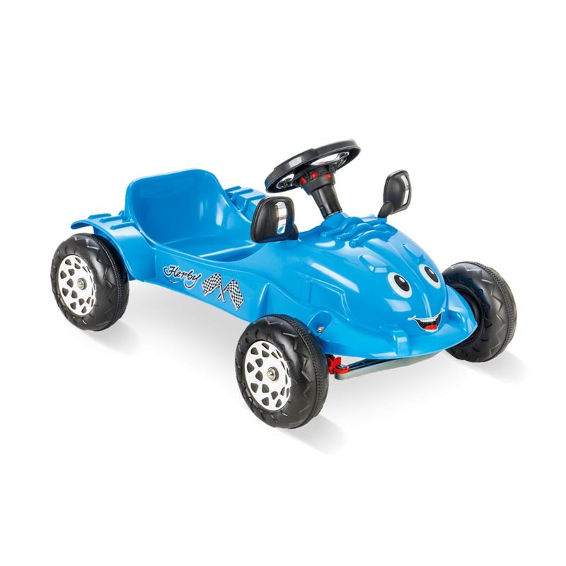 Pilsan 07 302B Herby Ride On Kids Toy Pedal Car with Removable Steering Wheel, Moving Mirrors, and Horn for Ages 3 and Up, 77 Pound Capacity, Blue, 1 of 6