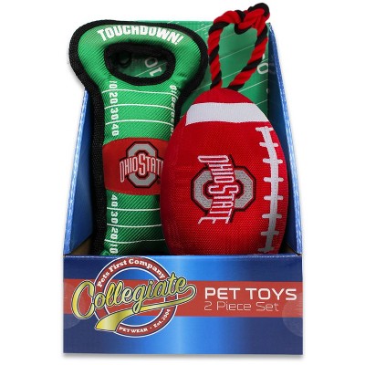 NCAA Ohio State Buckeyes Dog Toy Gift Set - 2pk