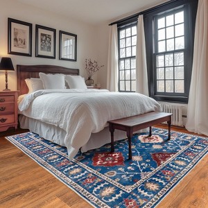 LOVEVOOK 5x7 ft Vintage Area Rugs for Living Room, Non-Slip Bedroom Floral Rug, Modern Oushak Carpet Machine Washable Rugs for Office Dining Room - 1 of 4