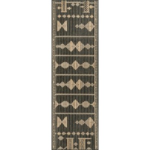 Nuloom Alexandra Geometric 2x8 Indoor/Outdoor Runner Rug for Living Room Patio Deck Front Porch Entryway Hallway Kitchen, Charcoal/Ivory - 1 of 4