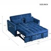 RISOKEYS Velvet Loveseat Couch Pull Out Sofa Bed - 3 in 1 Convertible Sofa Bed with Reclining Backrest,Toss Pillows,Pockets for Living Room - 3 of 4