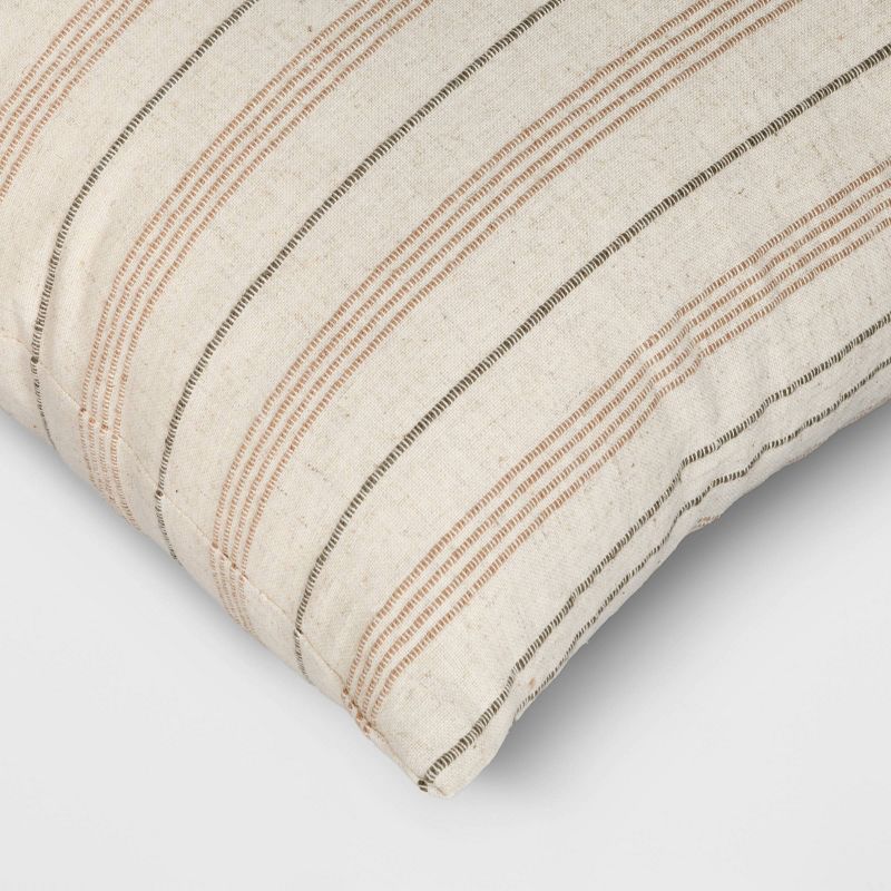 Cotton Flax Woven Striped Square Throw Pillow - Threshold™, 5 of 8