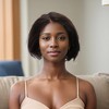 Unique Bargains Women's Straight Short Hair Wig 13x4x1in 150 Real Human Hair 6in 1 Pc - 2 of 4