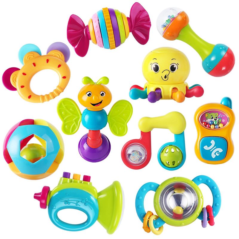 iPlay, iLearn Baby Rattles Toys Set 10pc, 1 of 7