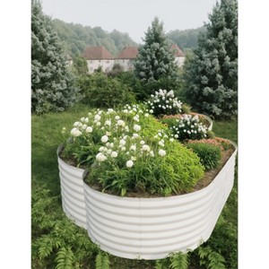 2 Pcs Raised Garden Beds Outdoor - Galvanized Steel Planter Box for Vegetables, Flowers, Rust-Resistant Garden Box - 1 of 4