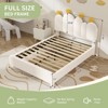 Docred Boucle bed frame Child Wood Upholstered Bed Frame with Adjustable Headboard Standard Crib Size Toddler Fabric Modern Platform Bed - 3 of 4