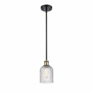 Bridal Veil - 1 Light Stem Hung Mini Pendant In Art Deco Style-9 Inches Tall and 5 Inches Wide - 1 of 1