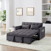 Vynxaria 54.33 inch versatile foldable sofa bed in 3 lengths, modern sofa sofa sofa velvet pull-out bed, adjustable back (GRAY) - 2 of 4