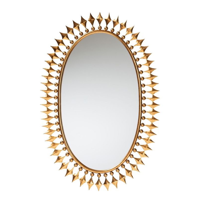 Baxton Studio Rogier Modern Glam and Luxe Antique Goldleaf Metal Accent Wall Mirror, 2 of 5