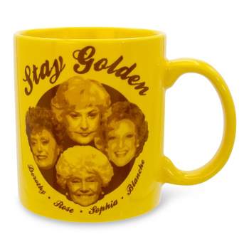 Silver Buffalo The Golden Girls "Stay Golden" Gold Ceramic Coffee Mug | Holds 20 Ounces
