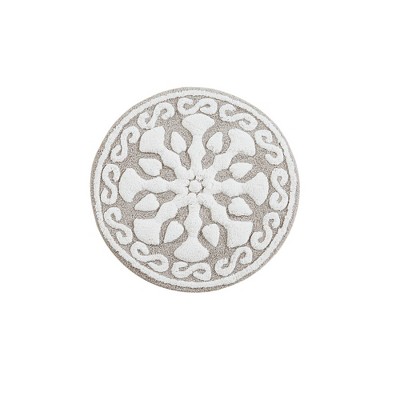 JUJABU 25"x25" Boho Round Medallion Tufted Cotton Bath Rug