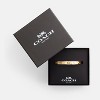Signature C Logo Hinged Bangle, Gold Tone Classic Bracelet with Secure Clasp for Women - 4 of 4