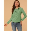 Allegra K Women's 1950s Vintage Ruffle Neck Long Sleeve Dots Chiffon Blouse - 3 of 4