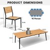 Crestlive Products Patio Outdoor Dining Set with Armless Chairs Wooden-Like Top & Aluminum Frame & Umbrella Hole - 3 of 4