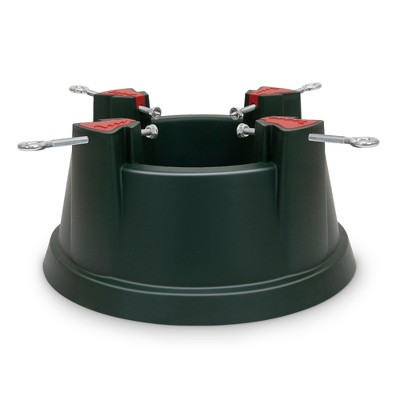 Tree Nest Plastic Castle Tree Stand for Real Christmas Trees, Large, Green