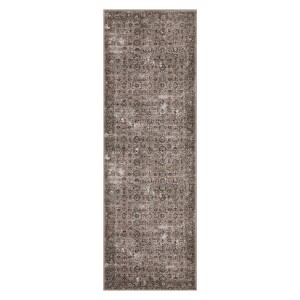 Washable Rugs,Area Rug for Living Room Bedroom, Washable Brown Rug Vintage Print Carpet - 1 of 4