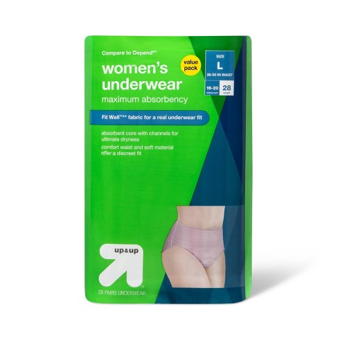 Incontinence Underwear For Women - Unscented - Maximum Absorbency