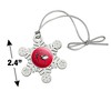 Wesleyan University Primary Logo Metal Snowflake Christmas Tree Holiday Ornament - 3 of 3