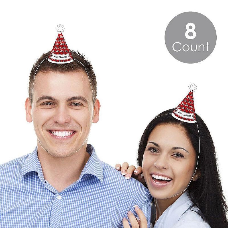 Big Dot of Happiness Jolly Santa Claus - Mini Cone Merry Christmas Party Hats - Small Little Party Hats - Set of 8, 2 of 9