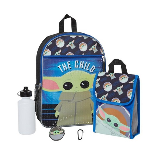 Star Wars Mandalorian Baby Yoda Backpack Set For Kids 16 Inch With Lunch Bag And Water Bottle Target