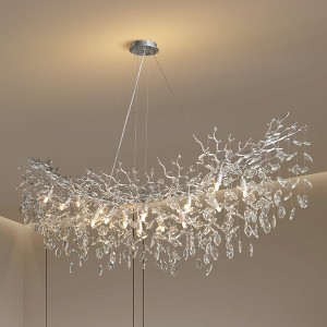 59"Modern Crystal Branch Chandelier, Dining Pendant Light - 1 of 4